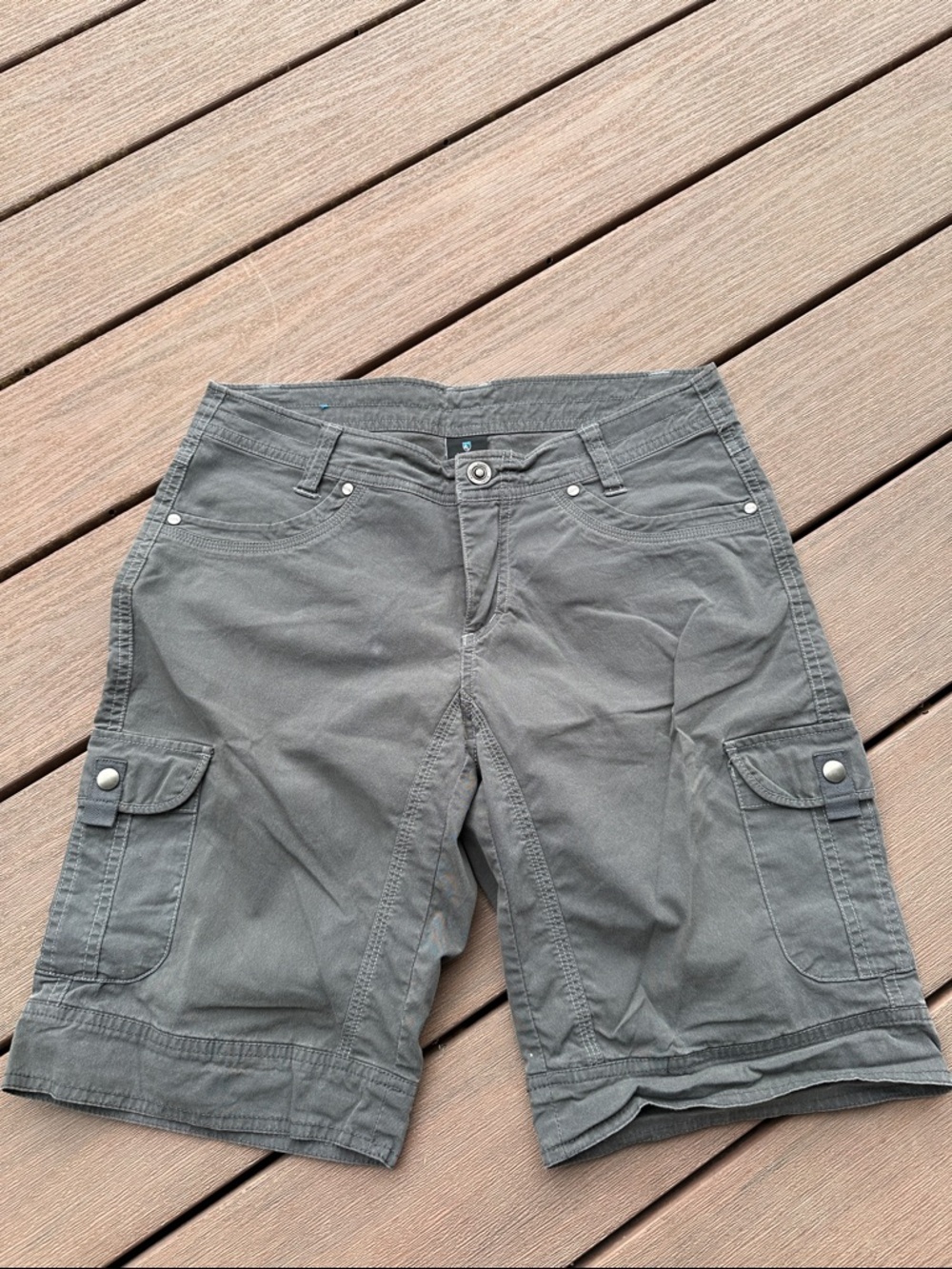 Kuhl Olive Gray Women's Cargo Shorts with Snap Pockets